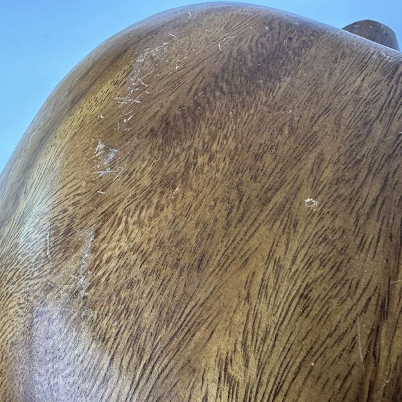 Vintage Wooden Serving Bowl Apple Shaped Fork Spoon Utensils Salad Pumpkin - Picture 12 of 16